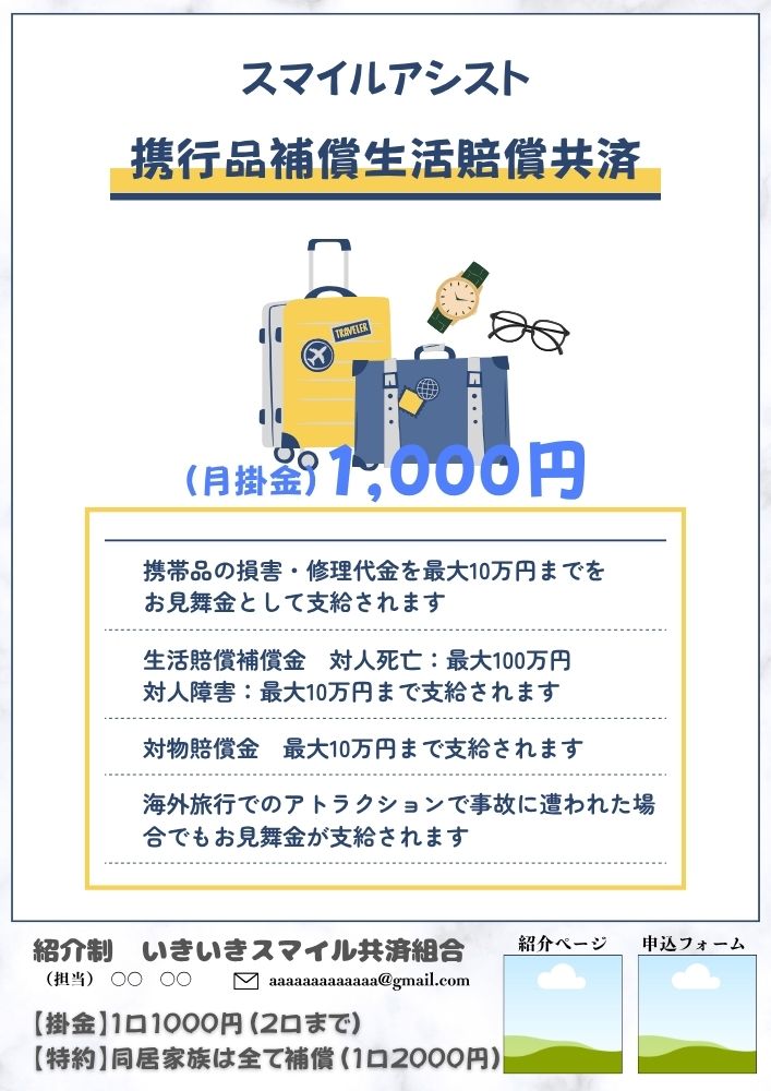 BuffStyle　携行品補償生活賠償共済　スマイルアシスト